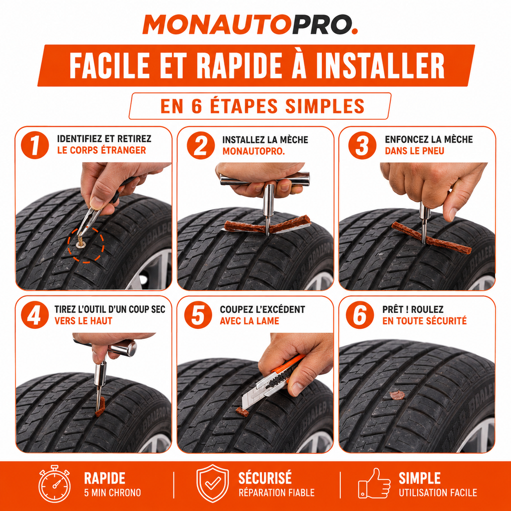 KITMECHE PRO - Kit  Réparation Crevaison Pneus