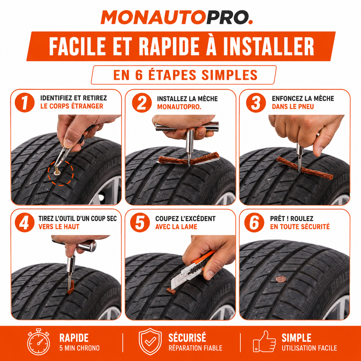 KITMECHE PRO - Kit  Réparation Crevaison Pneus