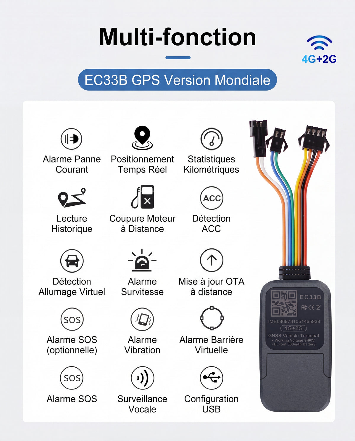 TRACKERCAR PRO 2 - Traceur GPS EC33B 4g